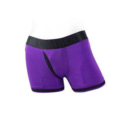 SPAREPARTS TOMBOII NYLON BOXER BRIEFS HARNESS PURPLE/BLACK SIZE 2XL