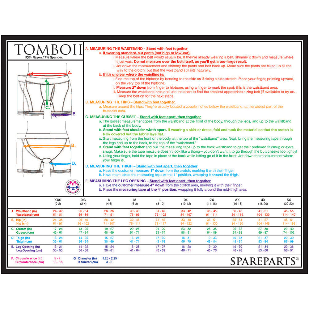 SPAREPARTS - TOMBOII RAYON BOXER BRIEFS HARNESS BLACK SIZE S