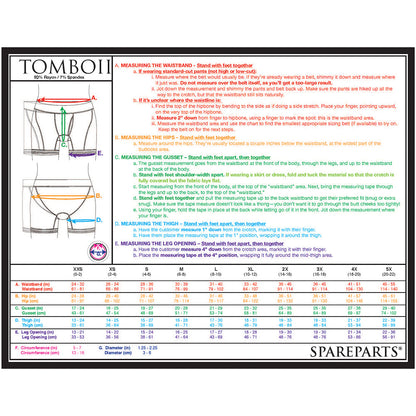 SPAREPARTS TOMBOII RAYON BOXER BRIEFS HARNESS BLACK SIZE XL
