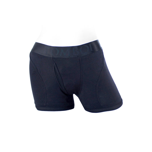 SPAREPARTS - TOMBOII RAYON BOXER BRIEFS HARNESS BLACK SIZE 4XL