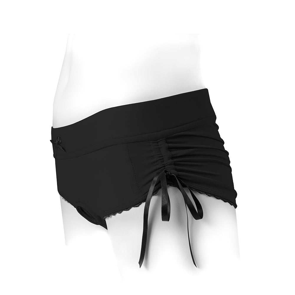 SPAREPARTS - SASHA CINCH BOOTY SHORT HARNESS RED/BLACK SIZE XS