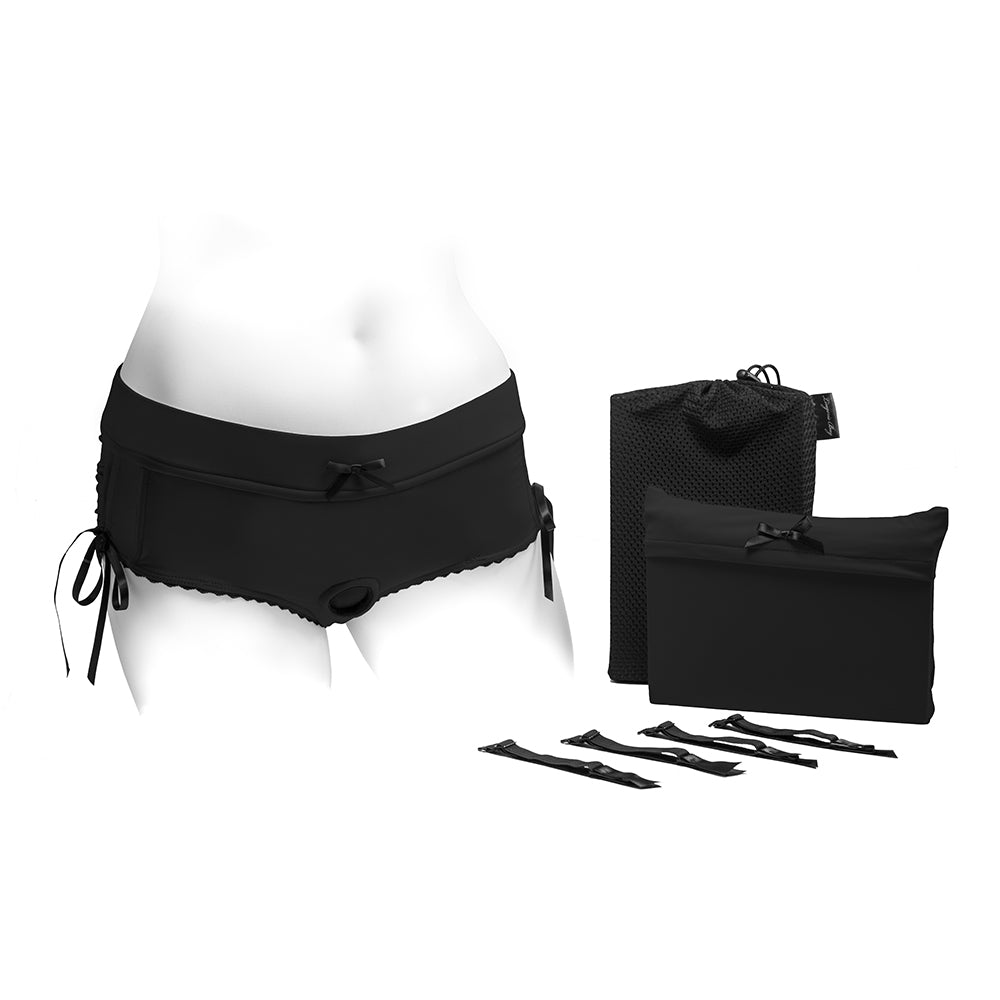 SPAREPARTS - SASHA CINCH BOOTY SHORT HARNESS BLACK SIZE L