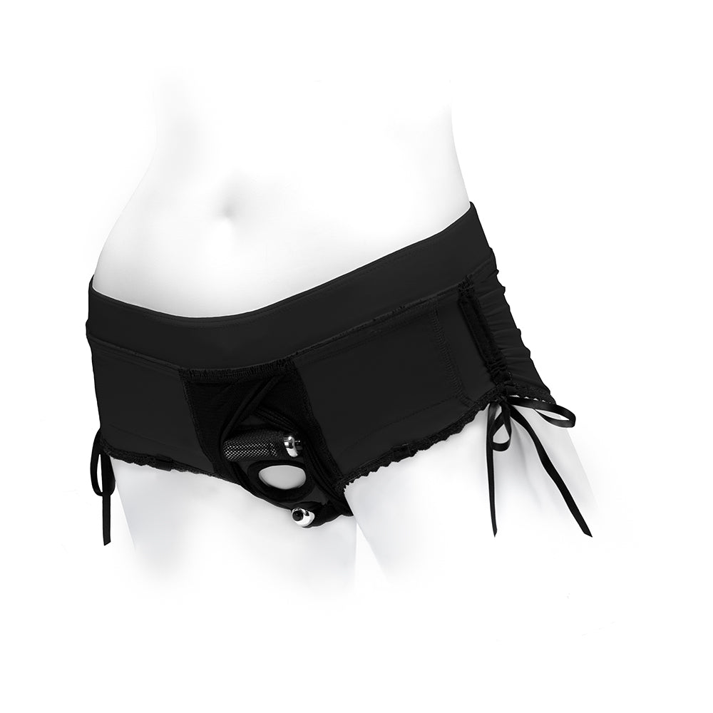 SPAREPARTS - SASHA CINCH BOOTY SHORT HARNESS BLACK SIZE M