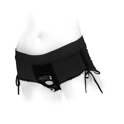 SPAREPARTS - SASHA CINCH BOOTY SHORT HARNESS BLACK SIZE M