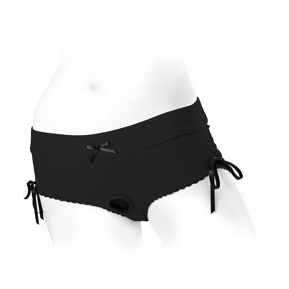 SPAREPARTS - SASHA CINCH BOOTY SHORT HARNESS BLACK SIZE M