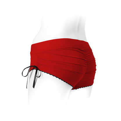 SPAREPARTS - SASHA CINCH BOOTY SHORT HARNESS RED/BLACK SIZE M