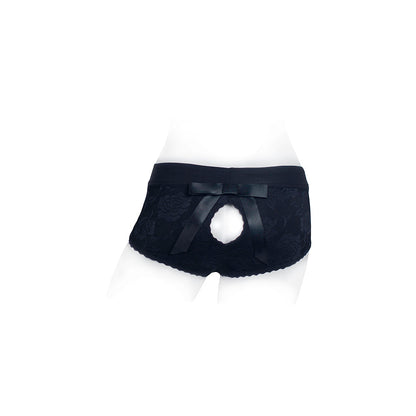 SPAREPARTS - BELLA CLEAVAGE BOOTY SHORT HARNESS BLACK SIZE M