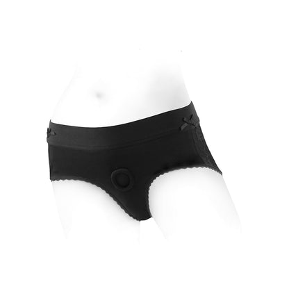SPAREPARTS - BELLA CLEAVAGE BOOTY SHORT HARNESS BLACK SIZE 5XL