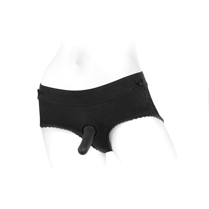 SPAREPARTS - BELLA CLEAVAGE BOOTY SHORT HARNESS BLACK SIZE 5XL