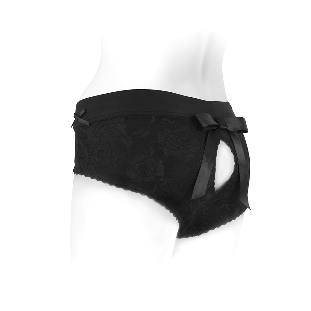 SPAREPARTS - BELLA CLEAVAGE BOOTY SHORT HARNESS BLACK SIZE M