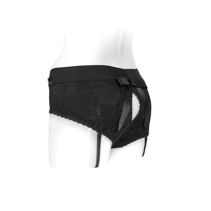 SPAREPARTS - BELLA CLEAVAGE BOOTY SHORT HARNESS BLACK SIZE XL