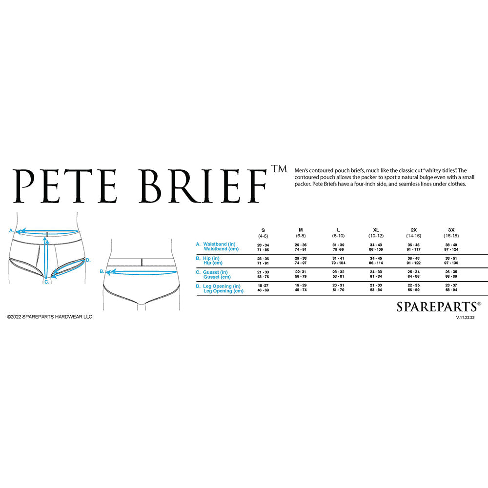 SPAREPARTS PETE BRIEFS NYLON PACKING UNDERWEAR BLACK SIZE XL