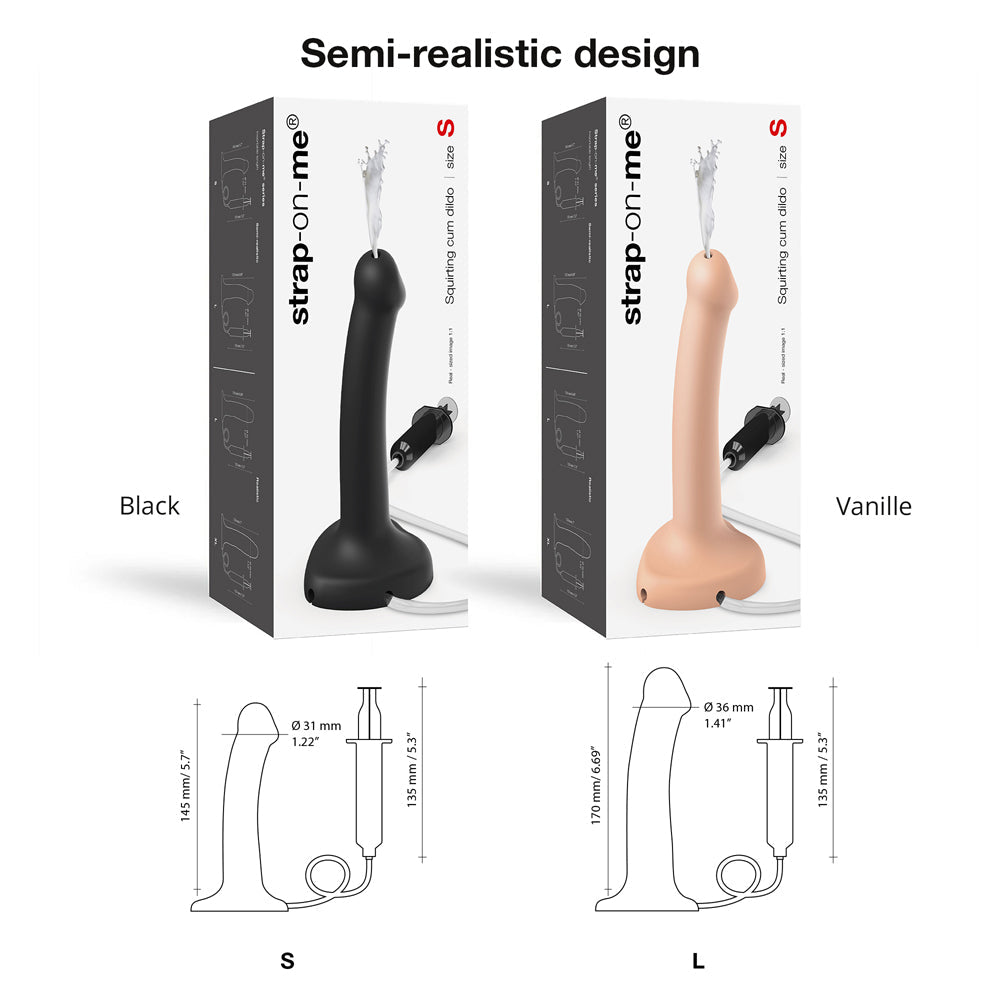 STRAP-ON-ME SQUIRTING CUM DILDO BLACK SMALL (FLUID NOT INCLUDED)