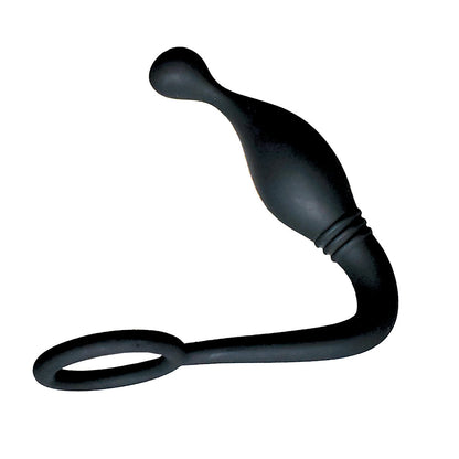 NASSTOYS BUTTS UP P-SPOT PLEASURE SILICONE COCK RING & ANAL PLUG BLACK