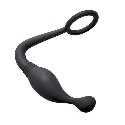 NASSTOYS BUTTS UP P-SPOT PLEASURE SILICONE COCK RING & ANAL PLUG BLACK
