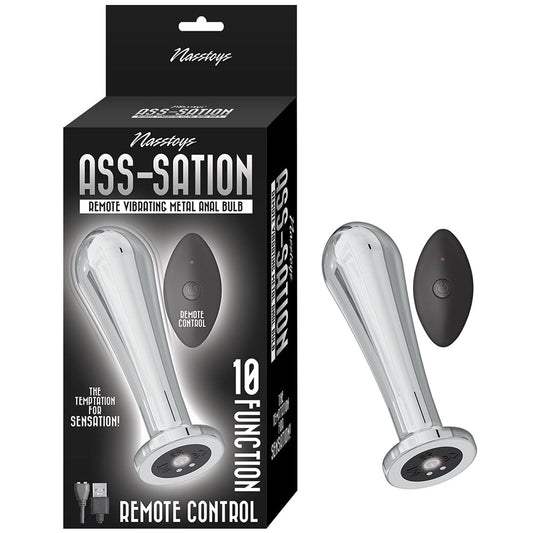 NASSTOYS - BOMBILLA ANAL DE METAL VIBRATORIA A DISTANCIA ASS-SATION PLATEADA