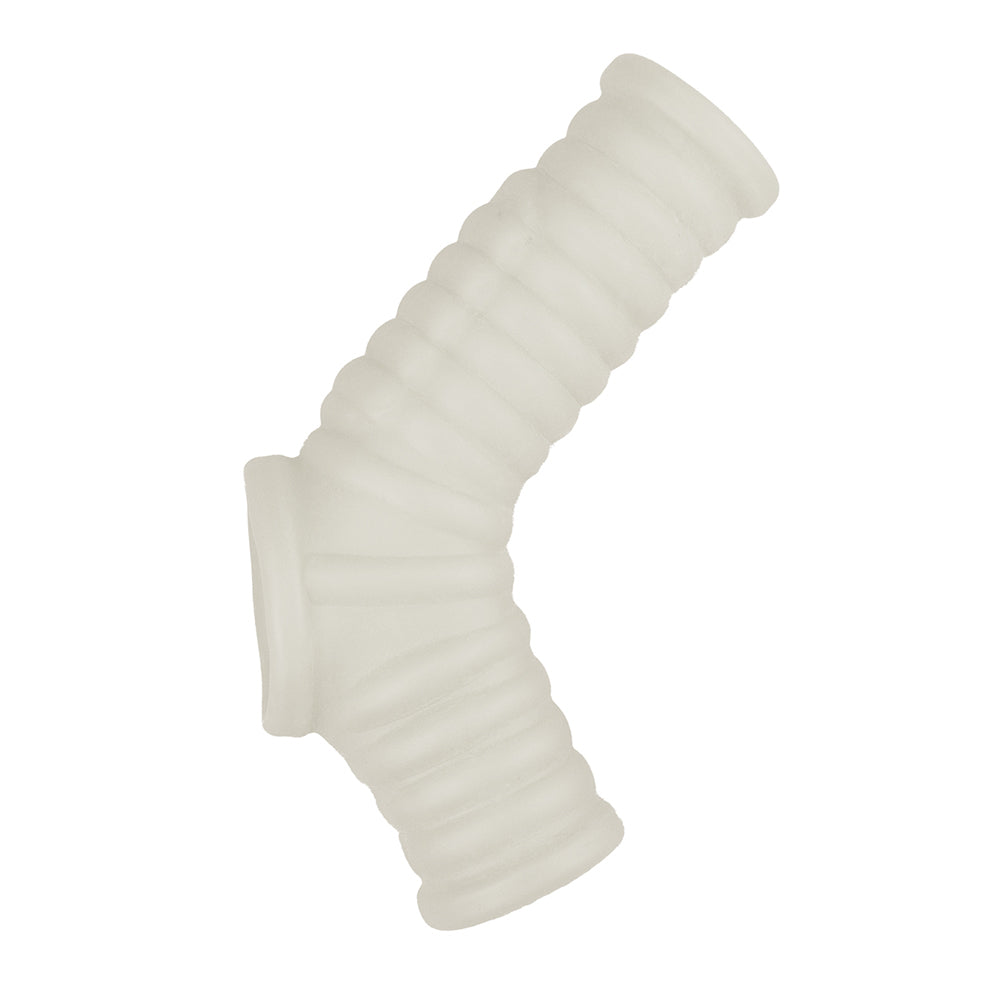 NASSTOYS POWER SLEEVE RIBBED FIT VIBRATING PENIS ENHANCER WHITE