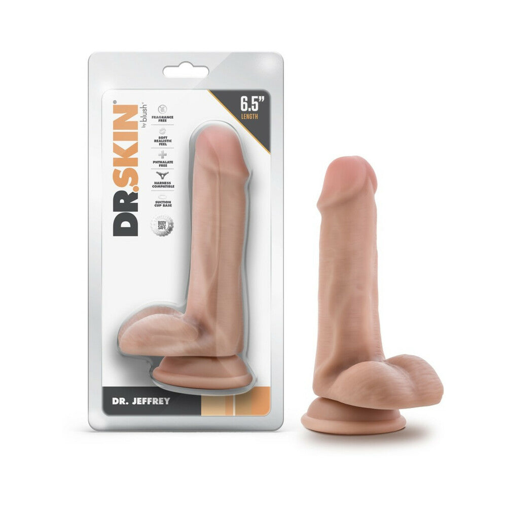 DR. SKIN DR. JEFFREY 6.5 IN. DILDO WITH BALLS BEIGE