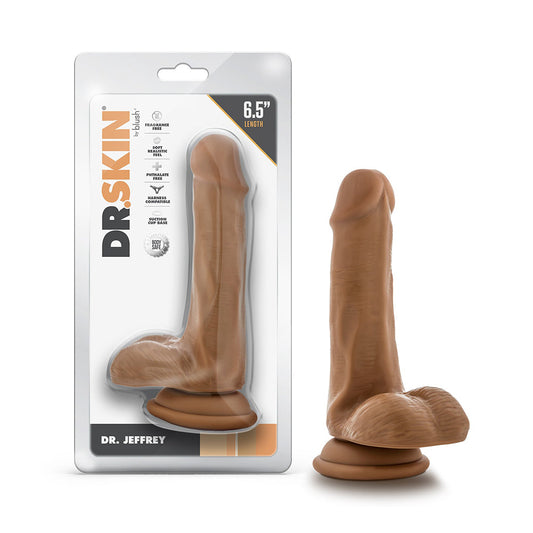 DR. SKIN DR. JEFFREY REALISTIC 6.5 IN. DILDO WITH BALLS TAN