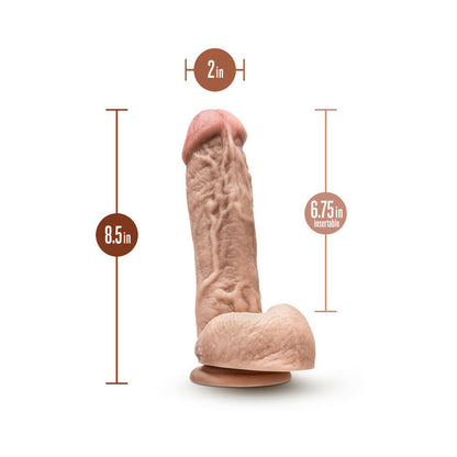 DR. SKIN MR. D 8.5 IN. DILDO WITH BALLS BEIGE