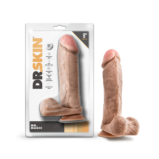 BLUSH - DR. SKIN MR. MAGIC REALISTIC 9 IN. DILDO WITH BALLS BEIGE