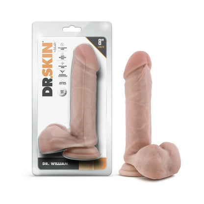 DR. SKIN DR. WILLIAM 8 IN. DILDO WITH BALLS BEIGE