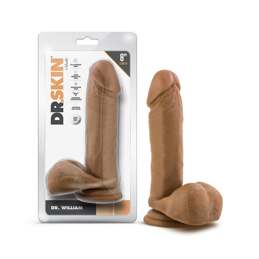 DR. SKIN DR. WILLIAM 8 IN. DILDO WITH BALLS TAN
