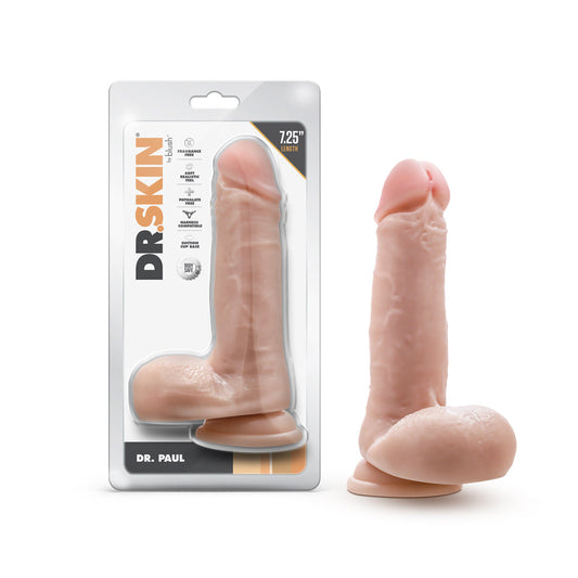 DR. SKIN DR. PAUL 7.25 IN. DILDO WITH BALLS BEIGE