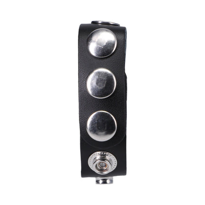 ROCK SOLID ADJUSTABLE LEATHER 5-SNAP COCK RING BLACK