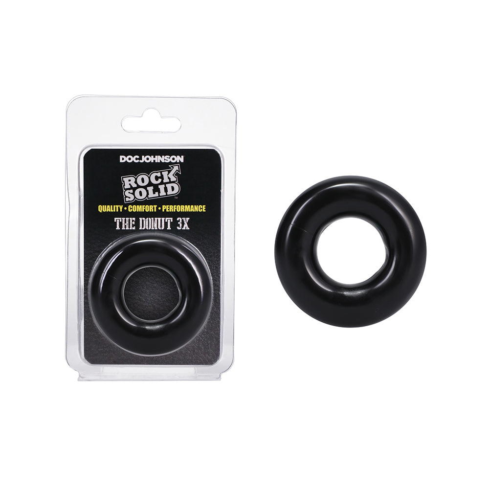 ROCK SOLID - THE DONUT 3X COCK RING BLACK