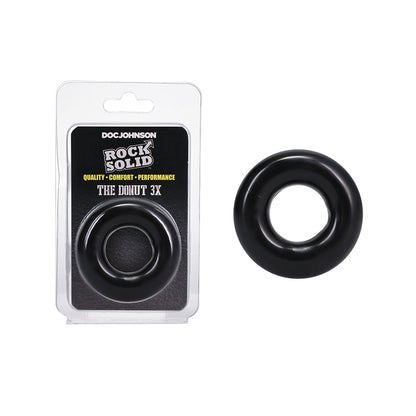 ROCK SOLID - THE DONUT 3X COCK RING BLACK