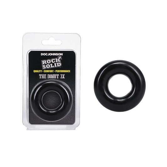 ROCK SOLID - THE DONUT 3X COCK RING BLACK