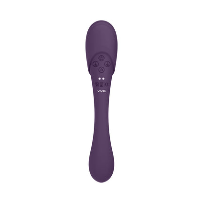 VIVE MIRAI RECHARGEABLE DOUBLE ENDED PULSE WAVE & AIR WAVE BENDABLE SILICONE VIBRATOR PURPLE