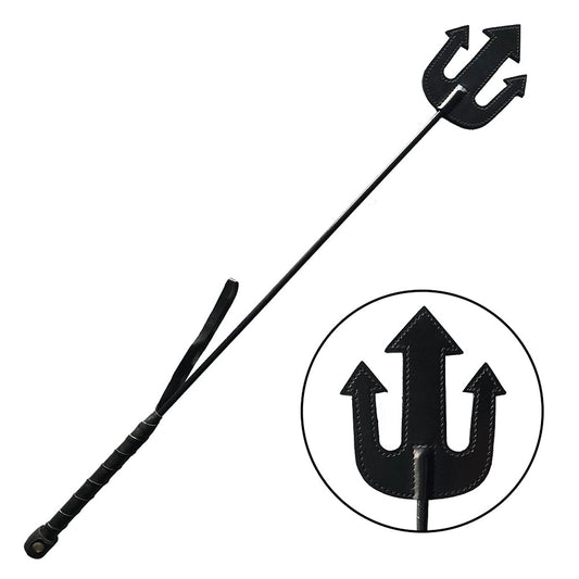 ROUGE LEATHER DEVIL RIDING CROP BLACK