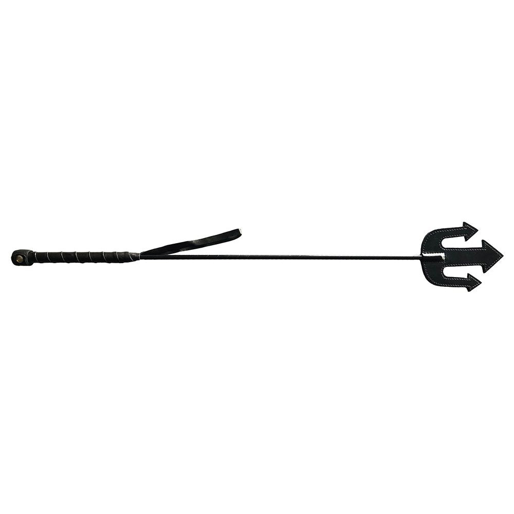 ROUGE LEATHER DEVIL RIDING CROP BLACK