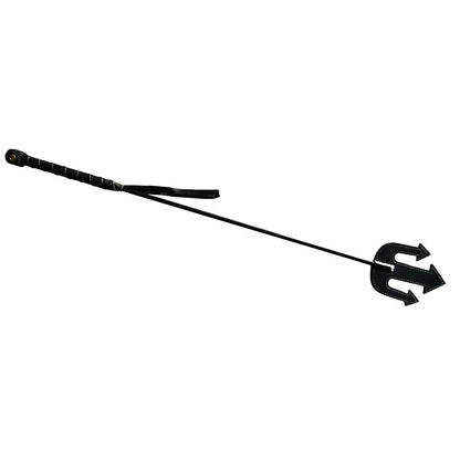 ROUGE LEATHER DEVIL RIDING CROP BLACK