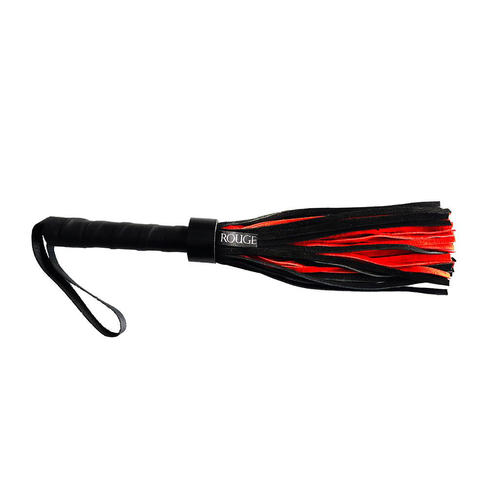 ROUGE GARMENTS - ROUGE SHORT SUEDE FLOGGER LEATHER HANDLE BLACK/RED