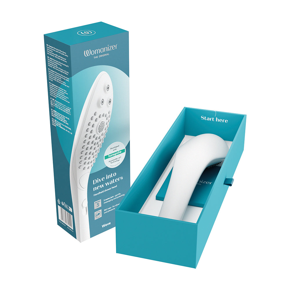 WOMANIZER WAVE SHOWER HEAD MASTURBATOR WHITE