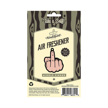 WOOD ROCKET AIR FRESHENER MIDDLE FINGER PEACH