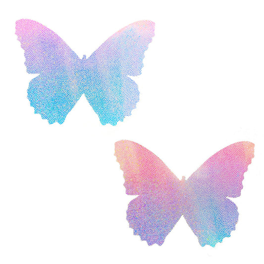 NEVA NUDE PASTY BUTTERFLY BLUE/PINK IRIDESCENT