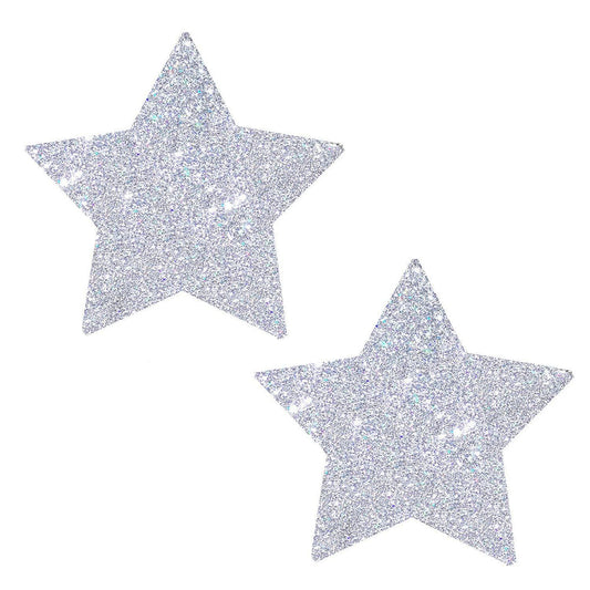 NEVA NUDE - PASTIES NOCHES ESTRELLADAS PURPURINA PLATA