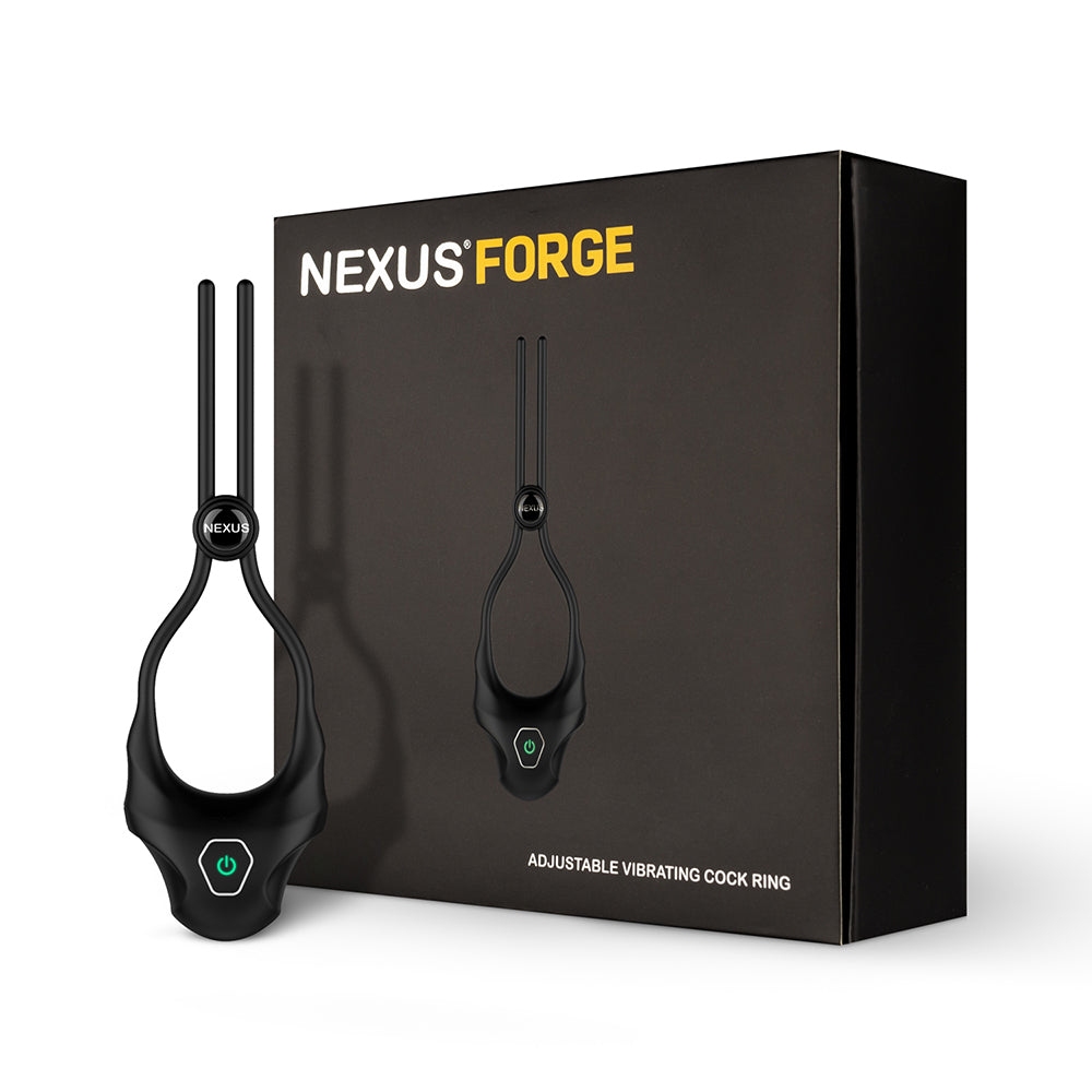 NEXUS - ANILLO VIBRADOR AJUSTABLE PARA PENE FORGE NEGRO