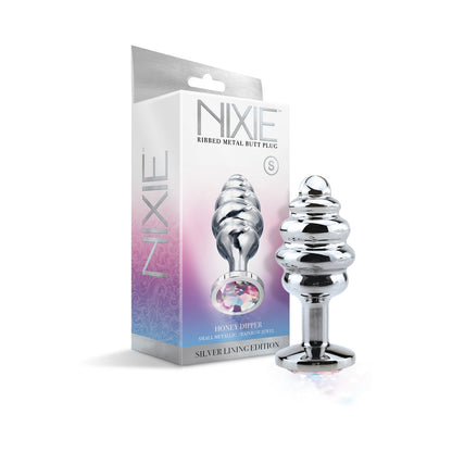 GLOBAL NOVELTIES - NIXIE RIBBED METAL BUTT PLUG HONEY DIPPER SMALL
