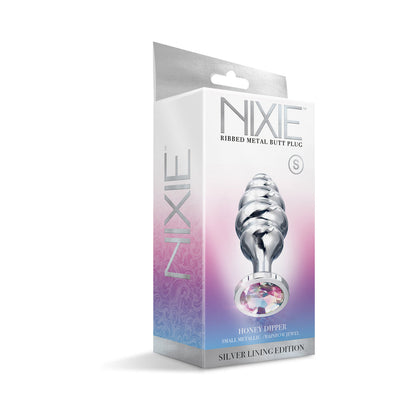 GLOBAL NOVELTIES - NIXIE RIBBED METAL BUTT PLUG HONEY DIPPER SMALL