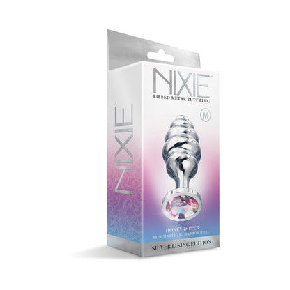 GLOBAL NOVELTIES - NIXIE RIBBED METAL BUTT PLUG HONEY DIPPER MEDIUM