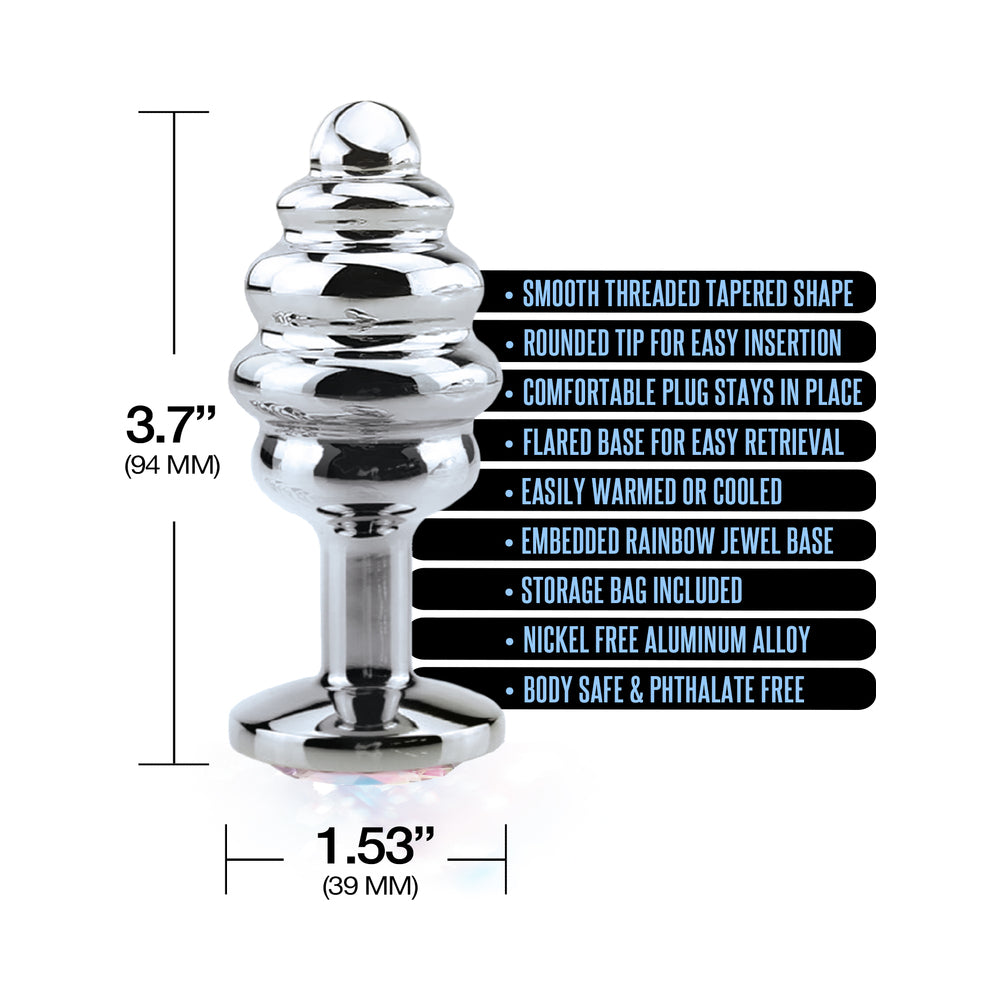 GLOBAL NOVELTIES - NIXIE RIBBED METAL BUTT PLUG HONEY DIPPER LARGE