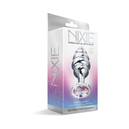 GLOBAL NOVELTIES - NIXIE RIBBED METAL BUTT PLUG HONEY DIPPER LARGE