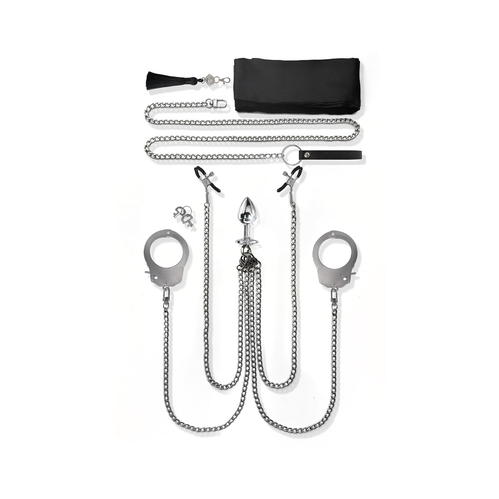 GLOBAL NOVELTIES - NIXIE METAL BONDAGE 8-PIECE KIT SILVER