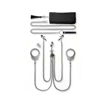 GLOBAL NOVELTIES - NIXIE METAL BONDAGE 8-PIECE KIT SILVER