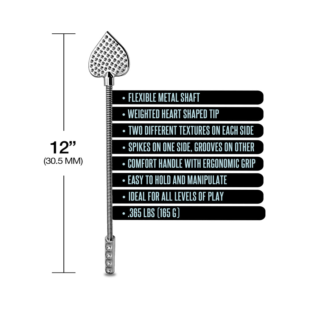 GLOBAL NOVELTIES - NIXIE METAL RIDING CROP FLAMING HEART